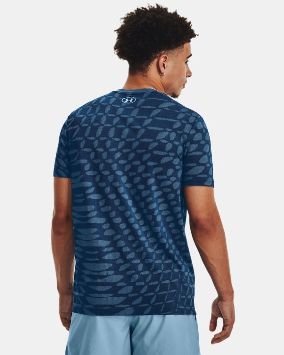 Men's UA Seamless Ripple Short Sleeve, Blue, pdpMainDesktop image number 1